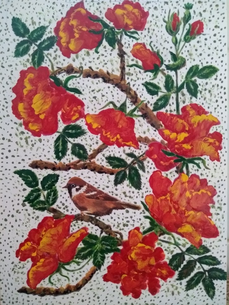 BirdOrangeRoses