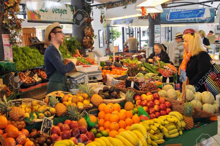 Bretagne, the picturesque market of Pornichet in Loire Atlantiqu